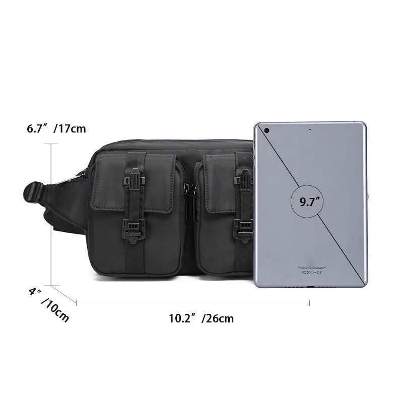 Men's Black Tactical Waist Bag - Sling & Fanny Pack