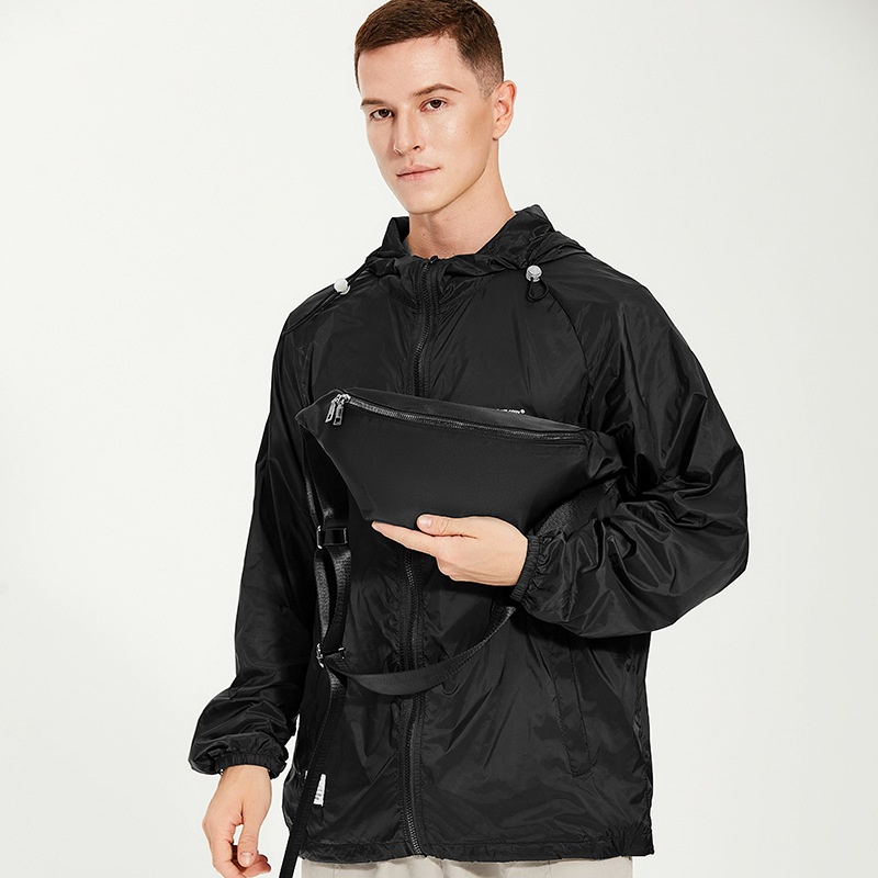 Sleek Black Nylon Fanny Pack - Adjustable Waist Bag