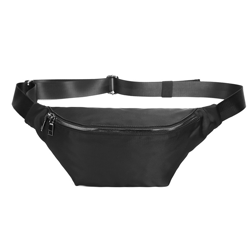Sleek Black Nylon Fanny Pack - Adjustable Waist Bag