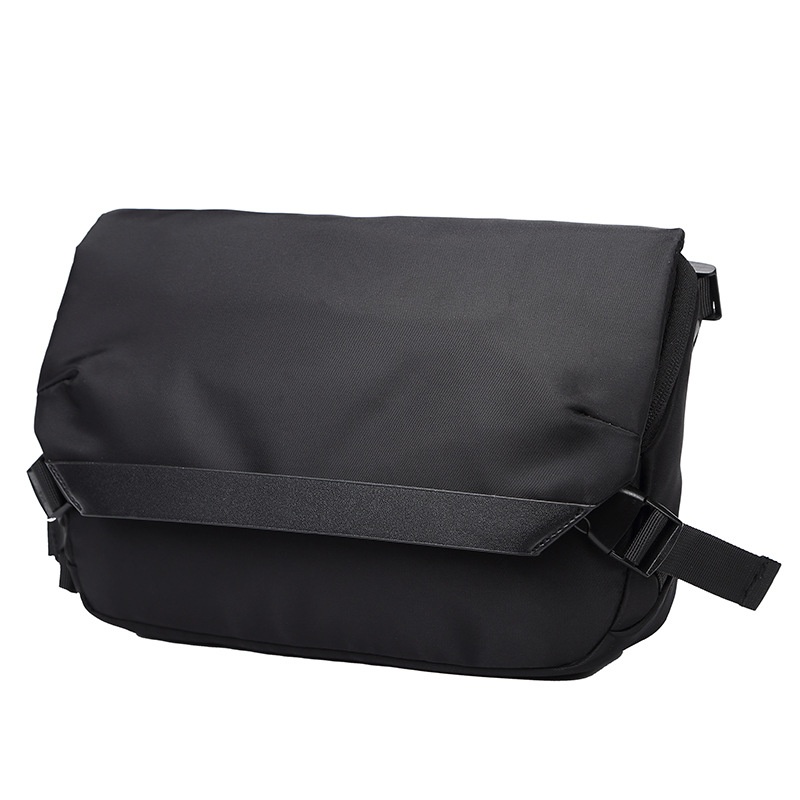 Sleek Black Messenger Bag - Modern Crossbody for Men