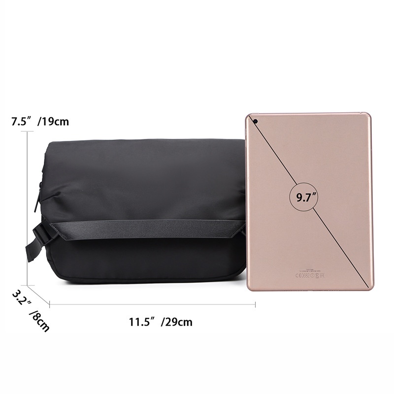 Sleek Black Messenger Bag - Modern Crossbody for Men