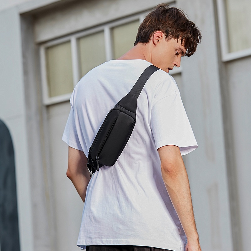 Sleek Black Fanny Pack - Adjustable Waist Bag