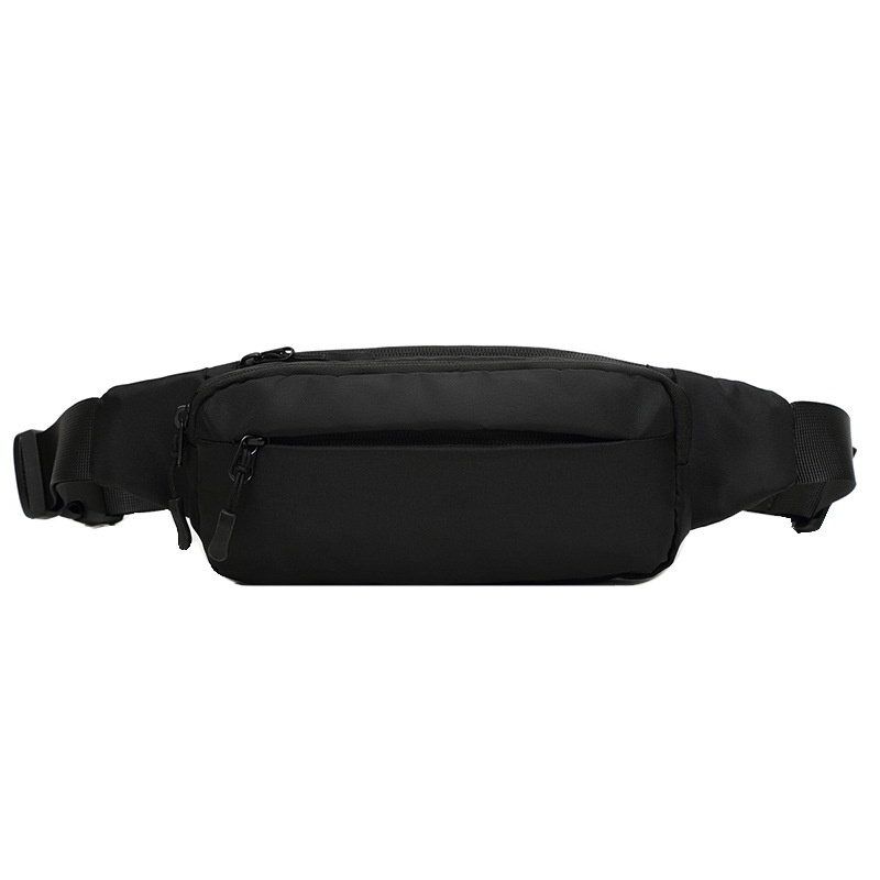 Sleek Black Fanny Pack - Adjustable Waist Bag