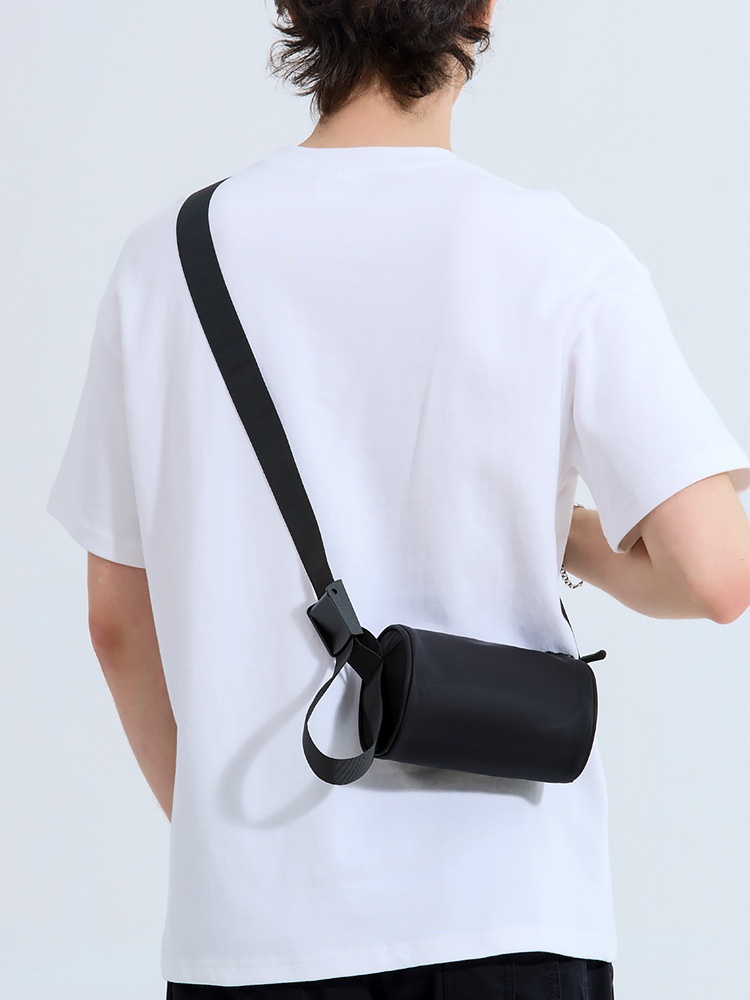 Matte Black Mini Cylinder Crossbody Bag