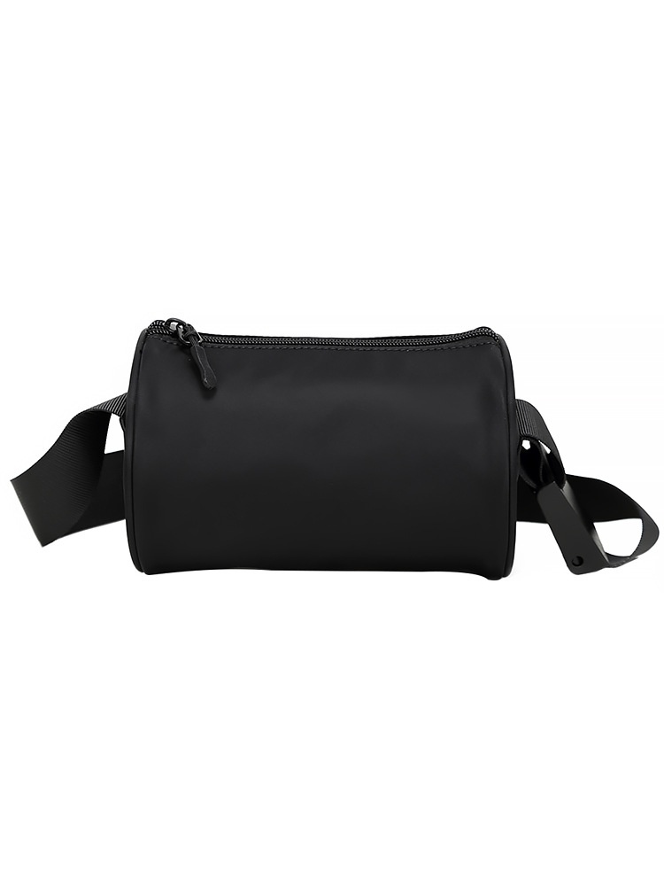 Matte Black Mini Cylinder Crossbody Bag