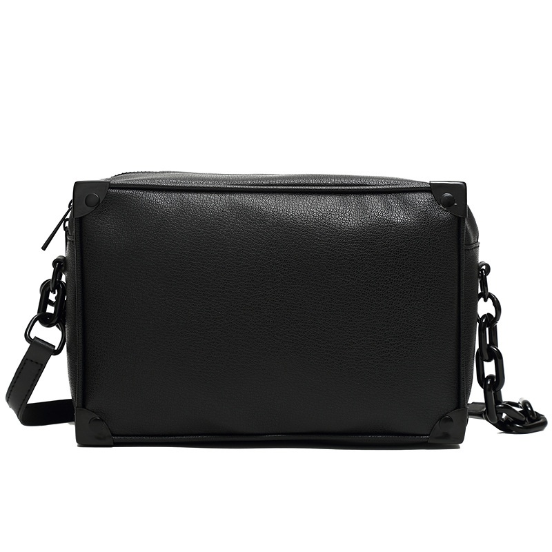 Urban Black Crossbody Bag with Chain Strap