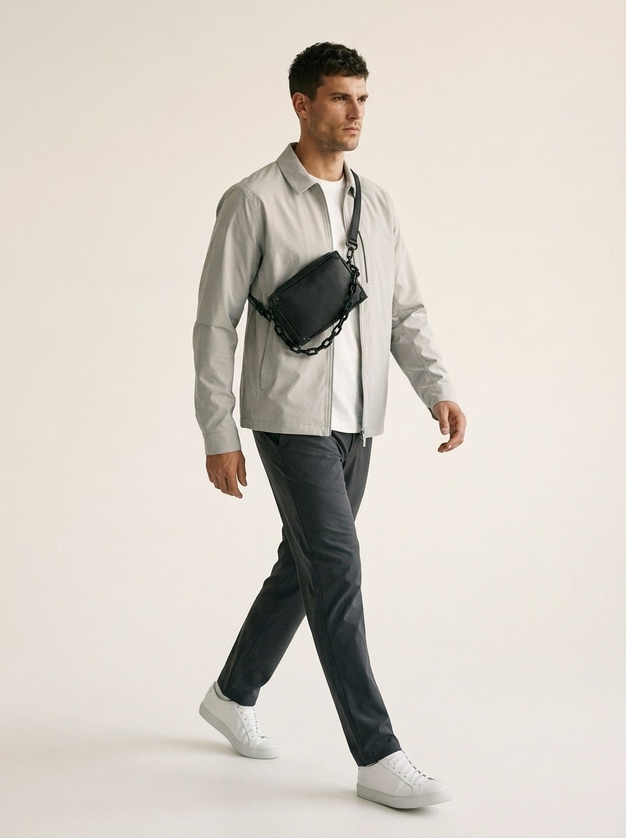 Urban Black Crossbody Bag with Chain Strap