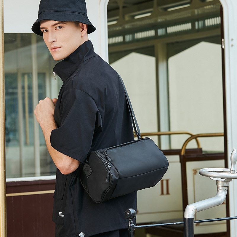 Men's Minimalist Black Crossbody Shoulder Bag
