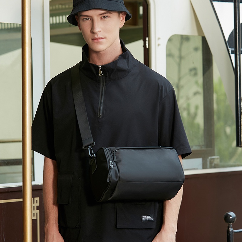 Men's Minimalist Black Crossbody Shoulder Bag