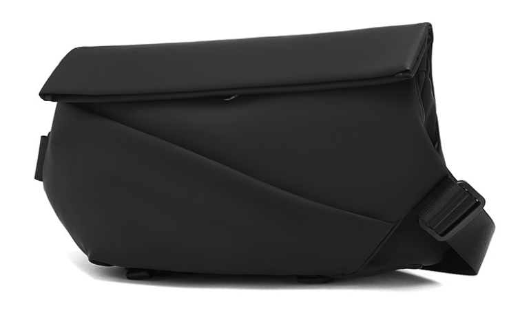 Modern Matte Black Sling Bag - Minimalist Crossbody Chest Pack