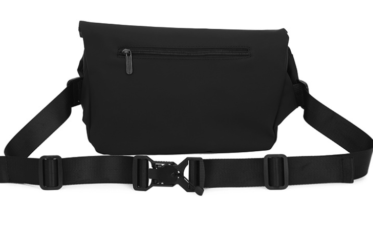 Modern Matte Black Sling Bag - Minimalist Crossbody Chest Pack