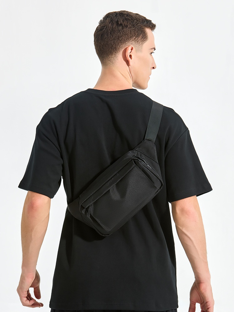 Sleek Black Crossbody Fanny Pack - Durable & Versatile
