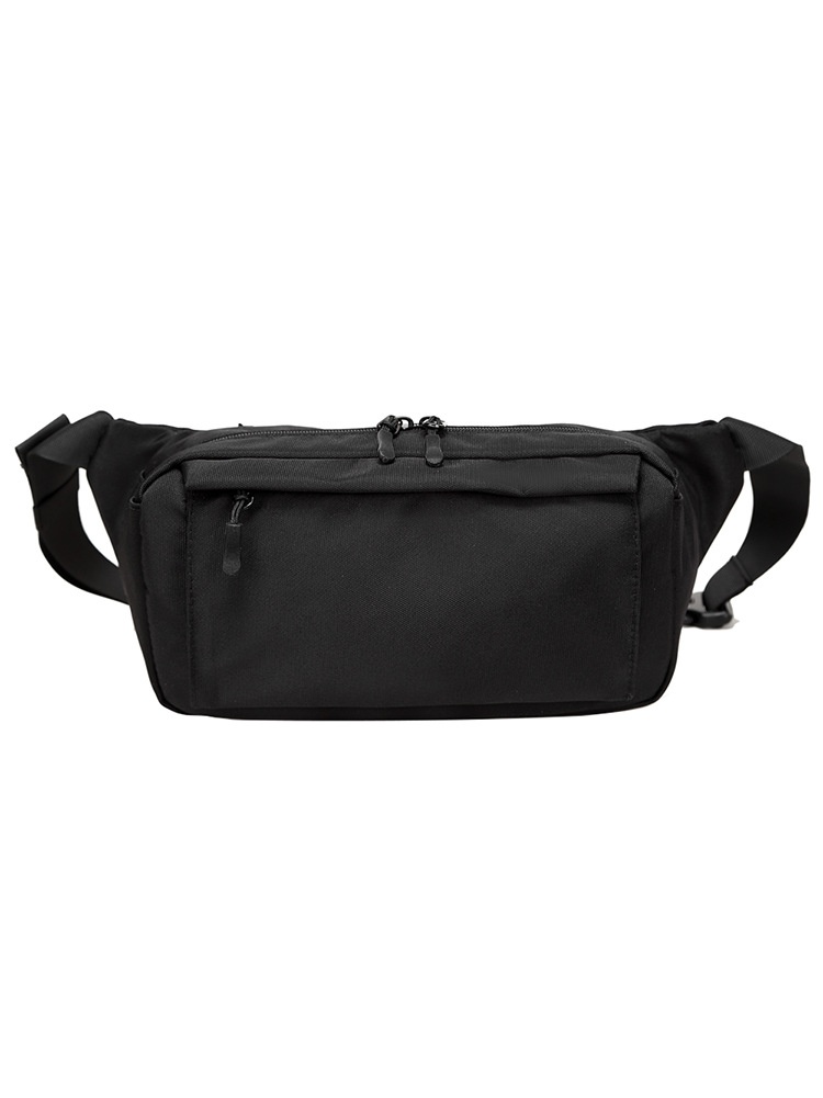 Sleek Black Crossbody Fanny Pack - Durable & Versatile