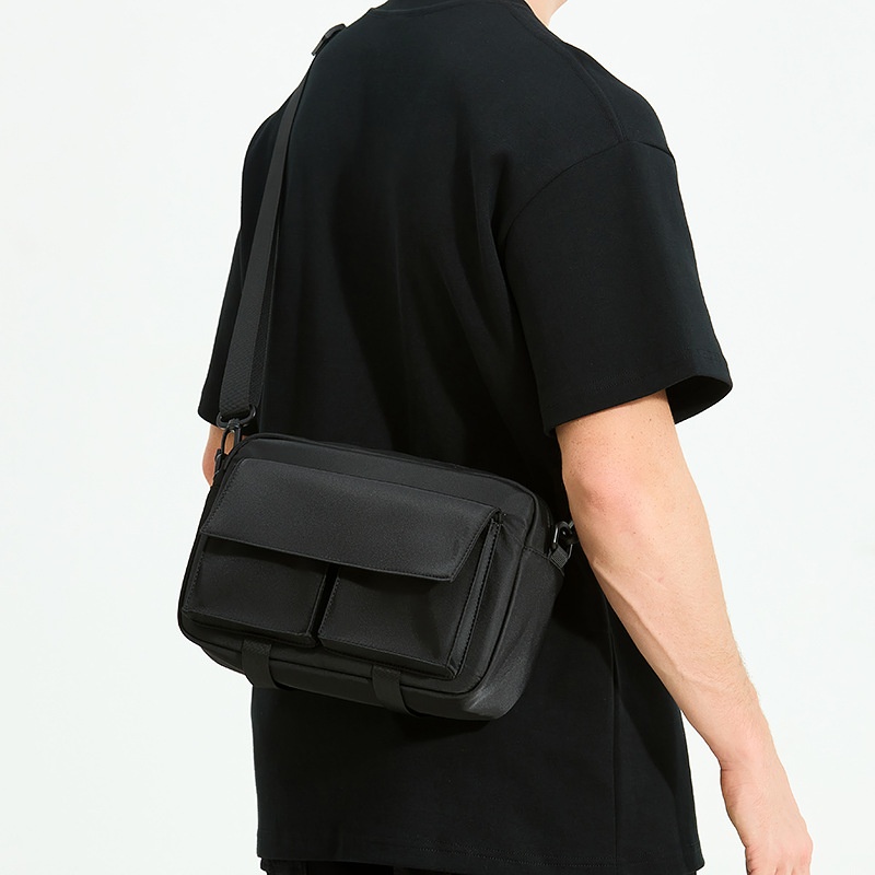 Men's Black Utility Crossbody Messenger Bag