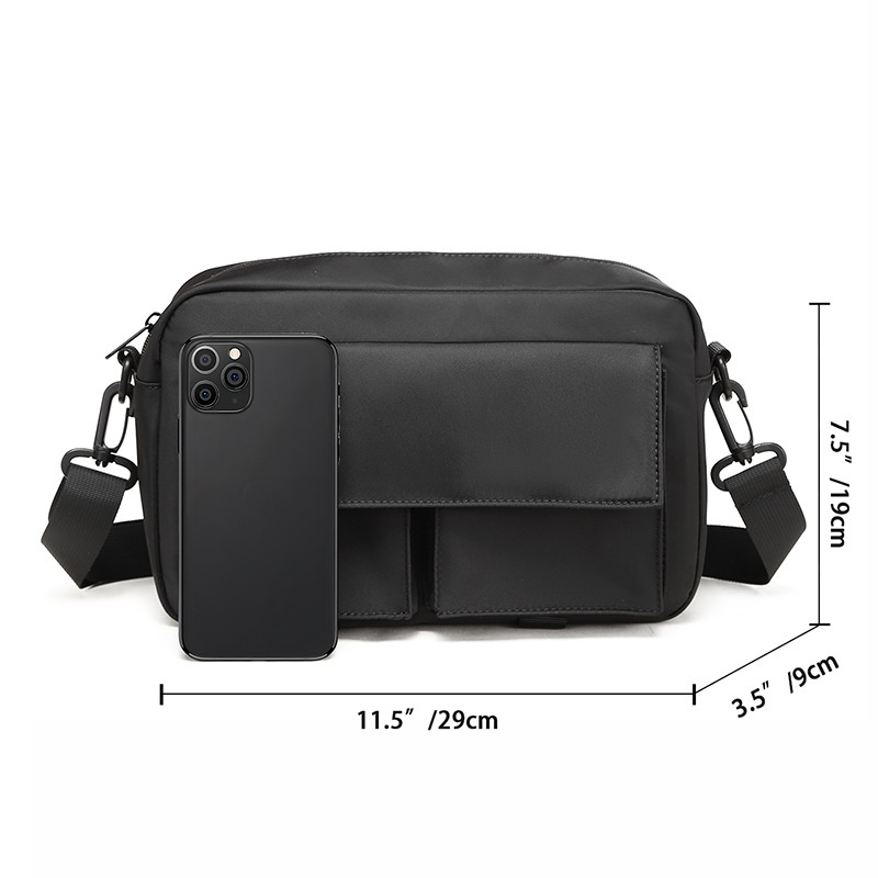 Men's Black Utility Crossbody Messenger Bag