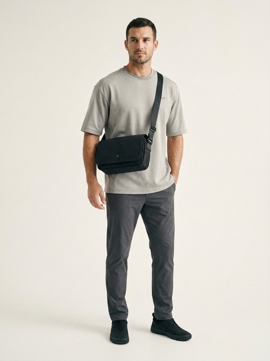 Men's Minimalist Canvas Crossbody Bag