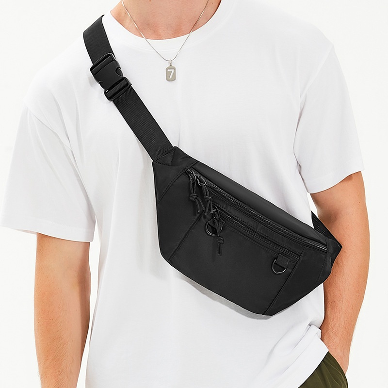 Black Casual Fanny Pack Waist Bag for Men & Women