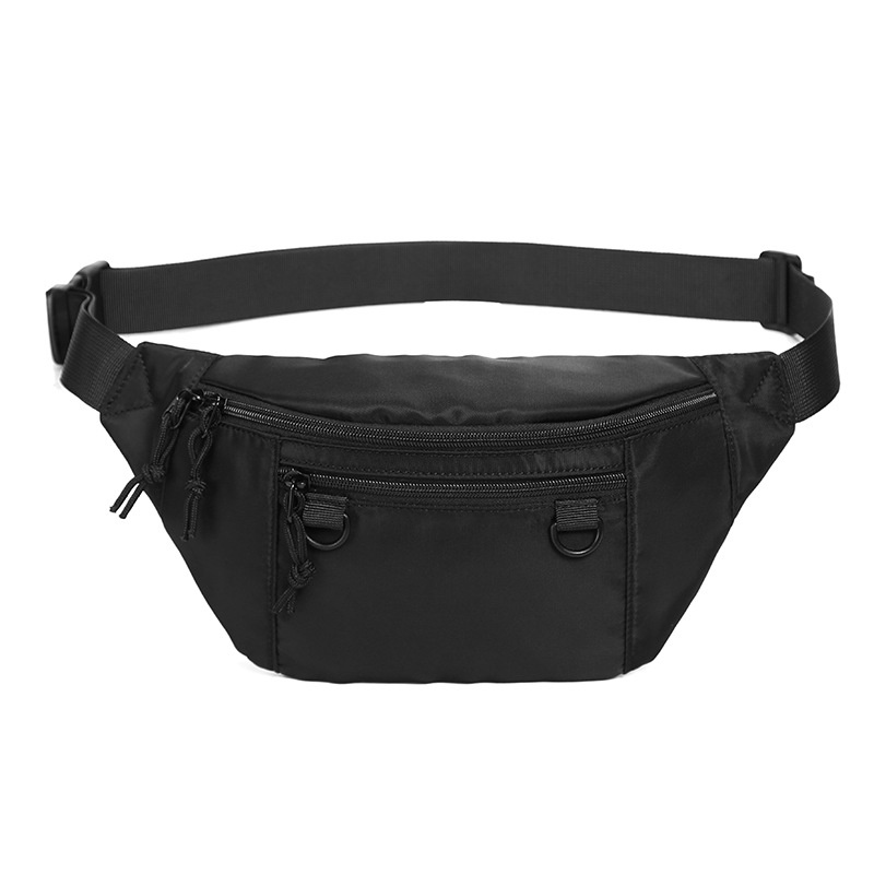 Black Casual Fanny Pack Waist Bag for Men & Women