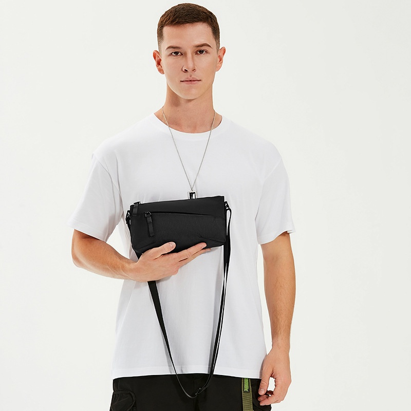 Men's Black Nylon Crossbody Bag - Everyday Sling
