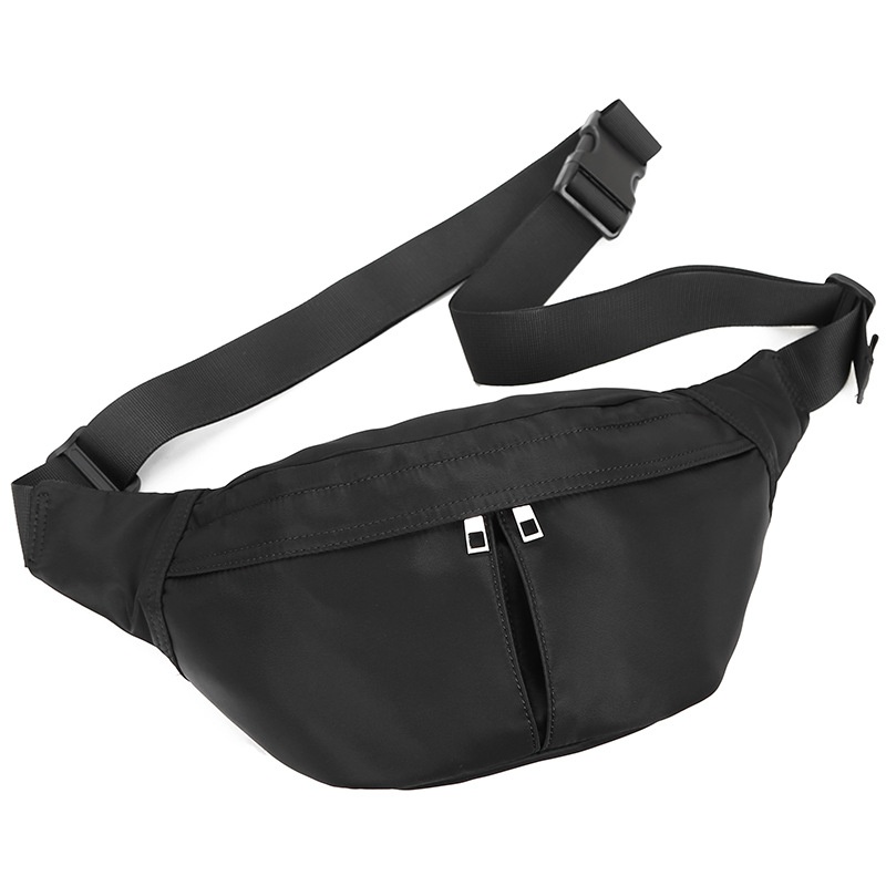 Black Nylon Sling Bag - Men's Casual Fanny Pack