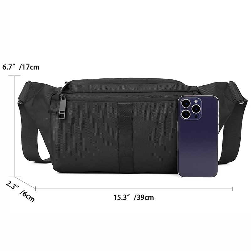 Sleek Black Crossbody Sling Bag - Everyday Fanny Pack