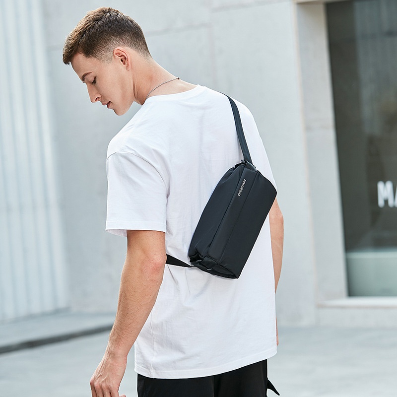 Men's Black Crossbody Sling Bag Chest Pack