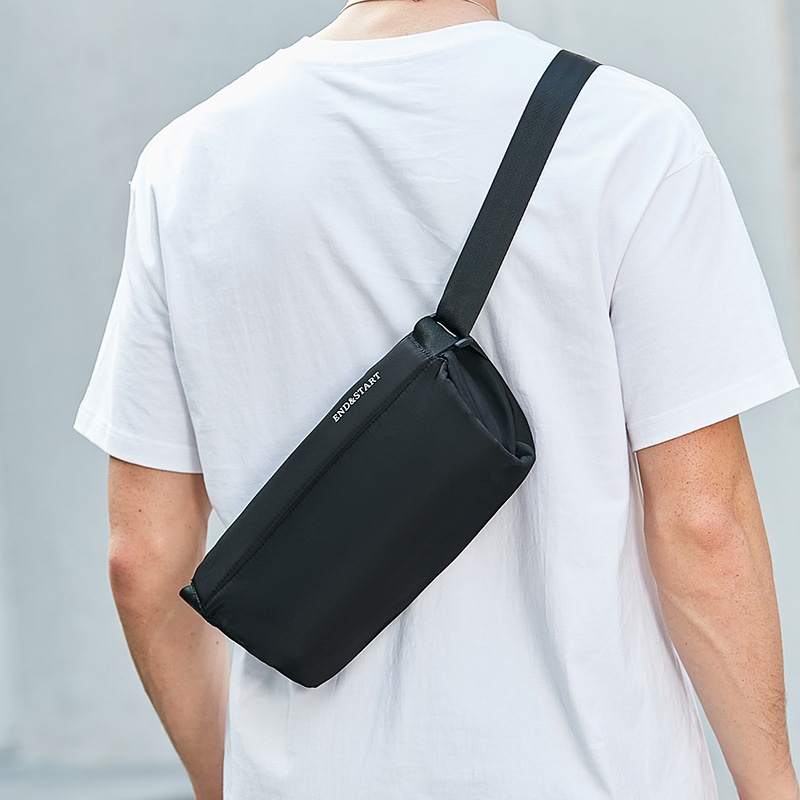 Men's Black Crossbody Sling Bag Chest Pack