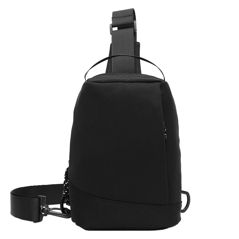 Men's Minimalist Black Sling Bag - Chest Crossbody Pack
