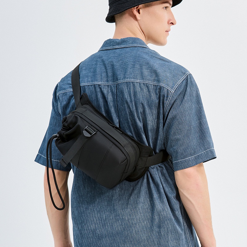 Black Casual Sling Bag - Men's Crossbody Chest Pack