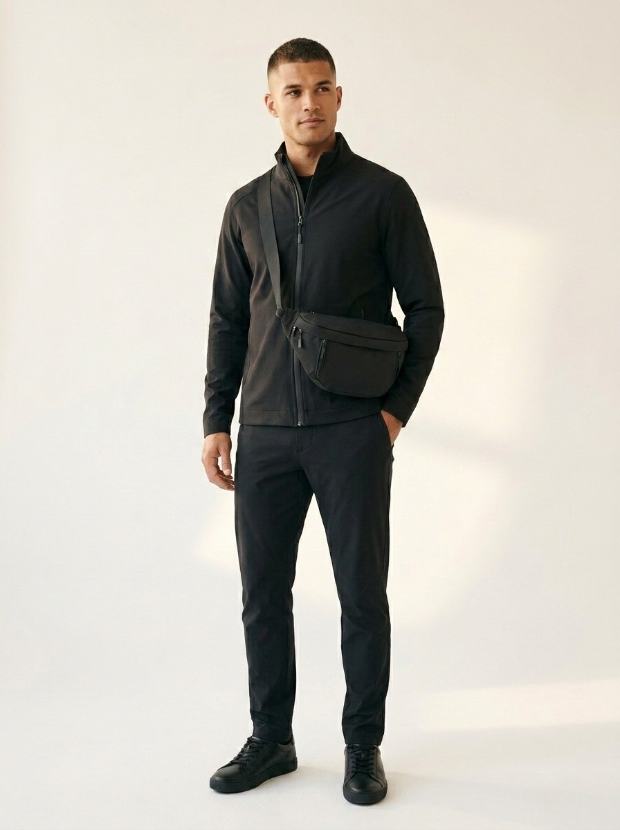 Black Casual Crossbody Sling Bag - Men's Fanny Pack