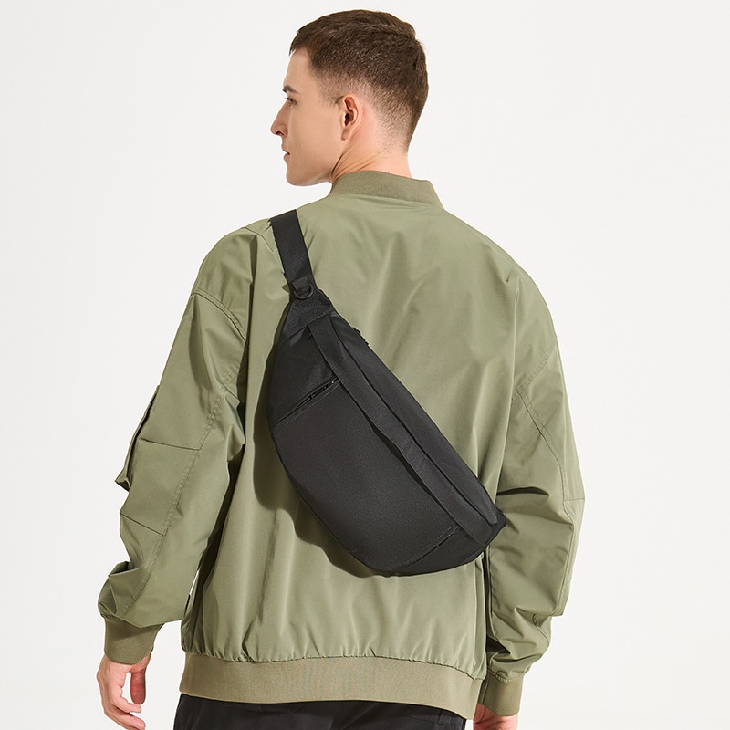 Black Casual Crossbody Sling Bag - Men's Fanny Pack