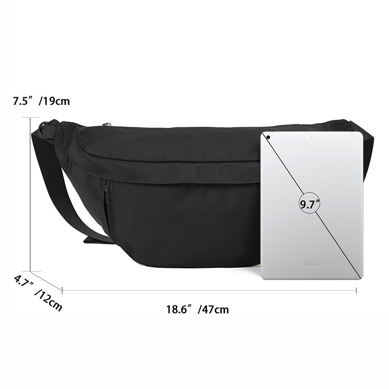 Black Casual Crossbody Sling Bag - Men's Fanny Pack