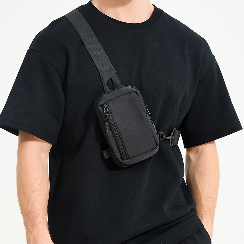 Men's Compact Crossbody Sling Bag - Black