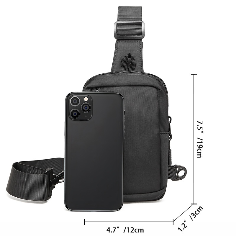 Men's Compact Crossbody Sling Bag - Black