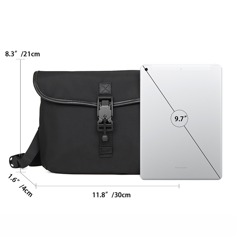 Sleek Black Crossbody Bag for Men - Daily Commute & Travel