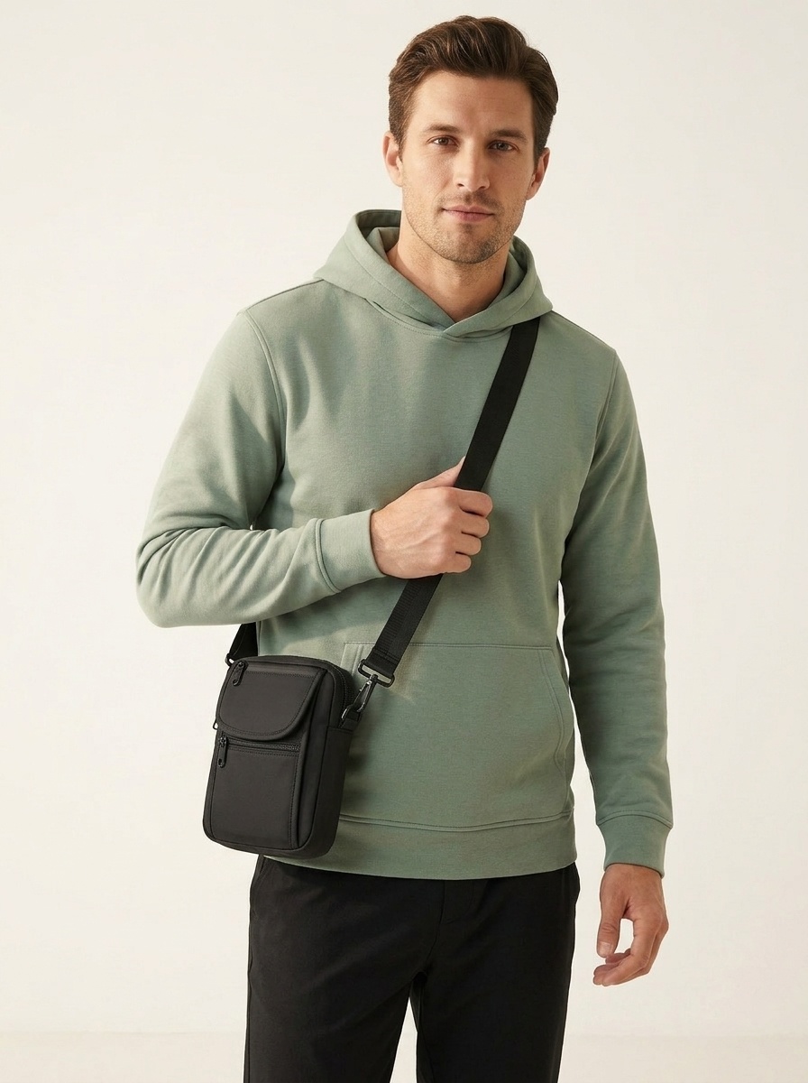 Men's Compact Crossbody Bag - Durable Shoulder Messenger