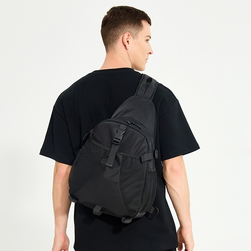 Black Casual Sling Bag - Travel Crossbody Chest Pack