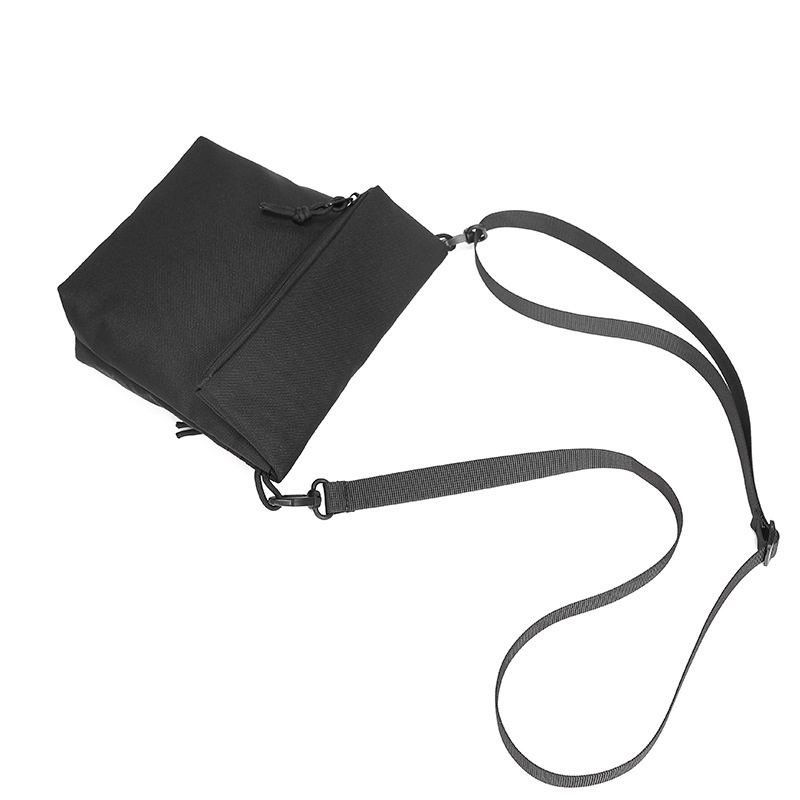 Minimalist Black Crossbody Bag - Compact Messenger Pouch
