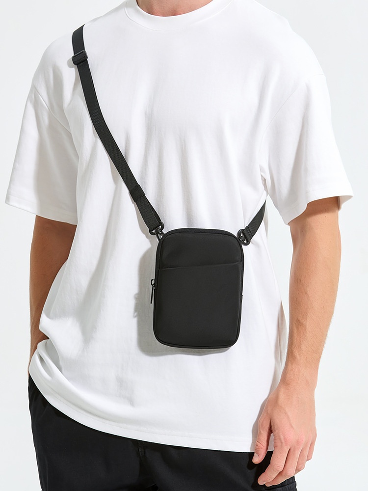 Men's Black Mini Crossbody Bag - Everyday Sling Pouch