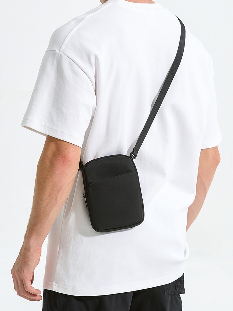 Men's Black Mini Crossbody Bag - Everyday Sling Pouch
