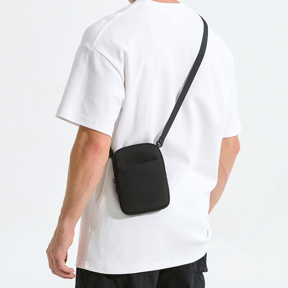 Men's Black Mini Crossbody Bag - Everyday Sling Pouch