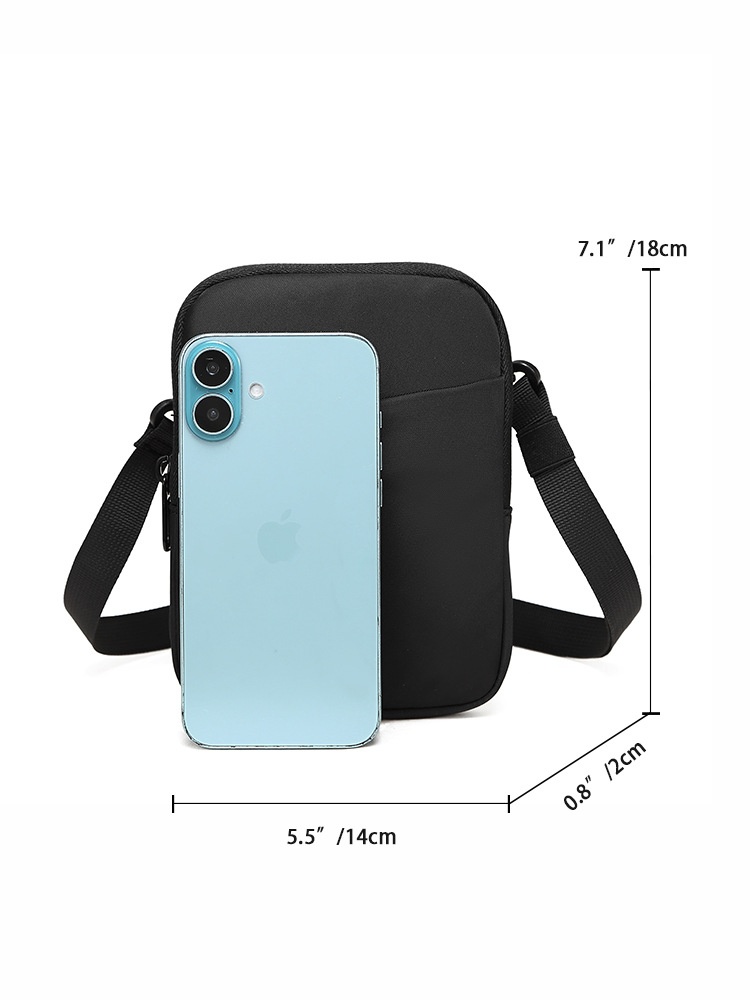 Men's Black Mini Crossbody Bag - Everyday Sling Pouch