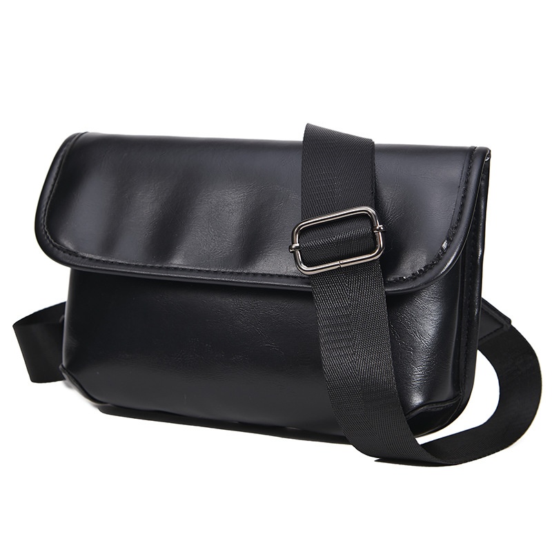 Men's Faux Leather Crossbody Bag - Sleek & Modern