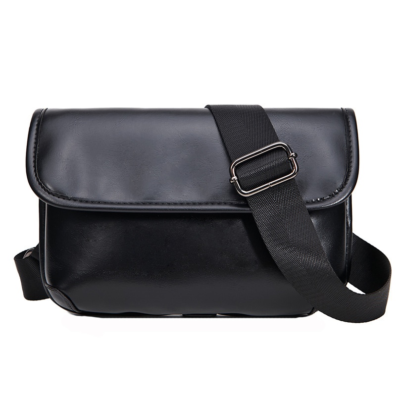 Men's Faux Leather Crossbody Bag - Sleek & Modern