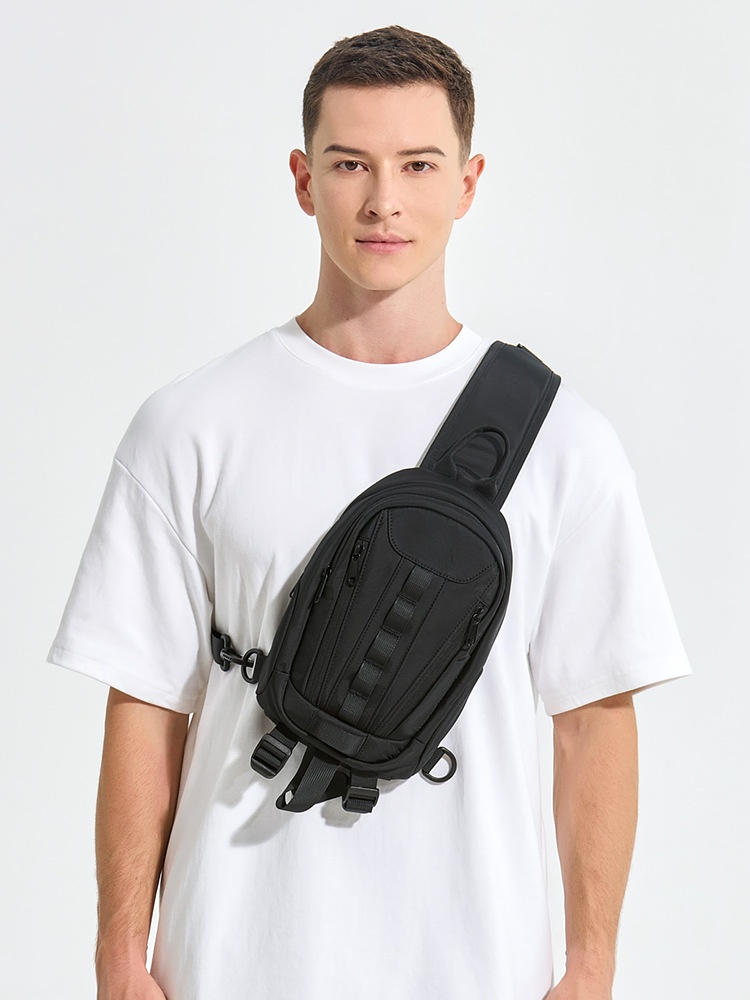 Men's Black Crossbody Sling Bag - Chest Shoulder Pack