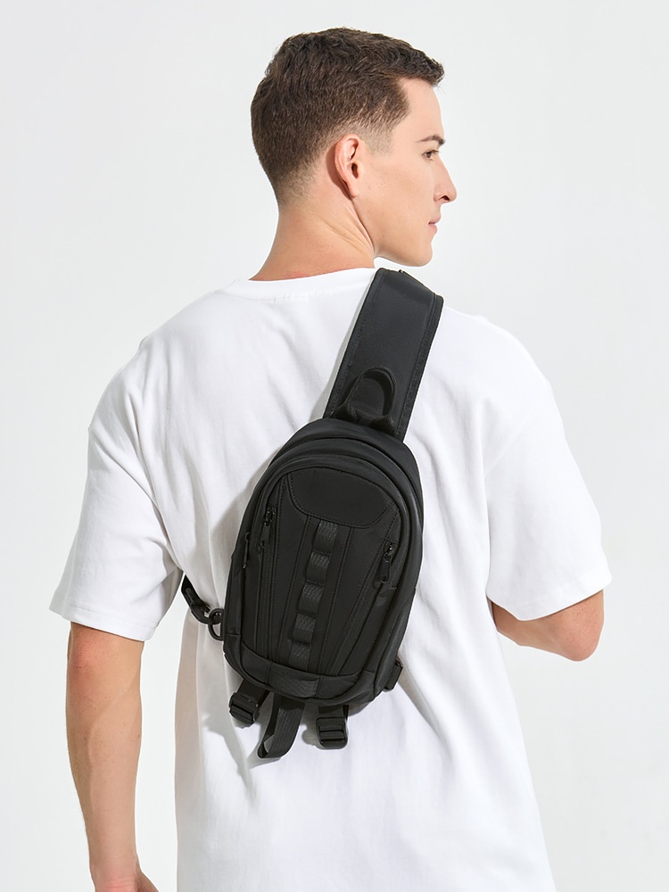 Men's Black Crossbody Sling Bag - Chest Shoulder Pack