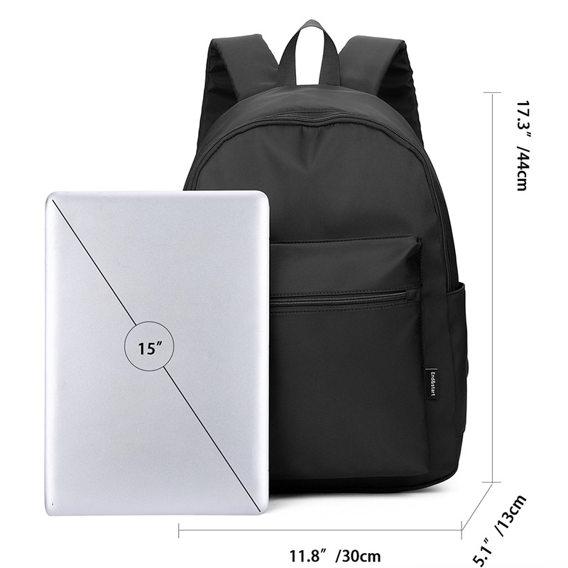 Minimalist Black Laptop Backpack - Travel & School