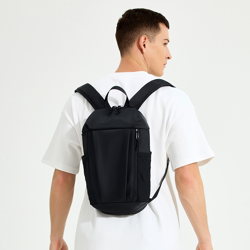 Sleek Matte Black Mini Backpack - Casual Travel Daypack