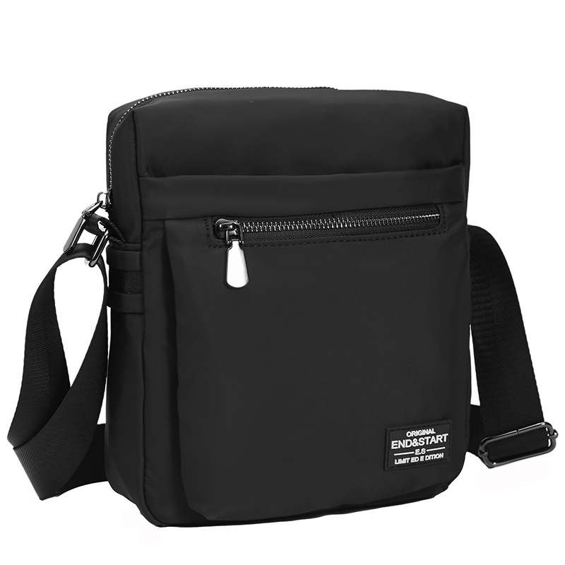 Men's Black Nylon Crossbody Bag - Everyday Messenger