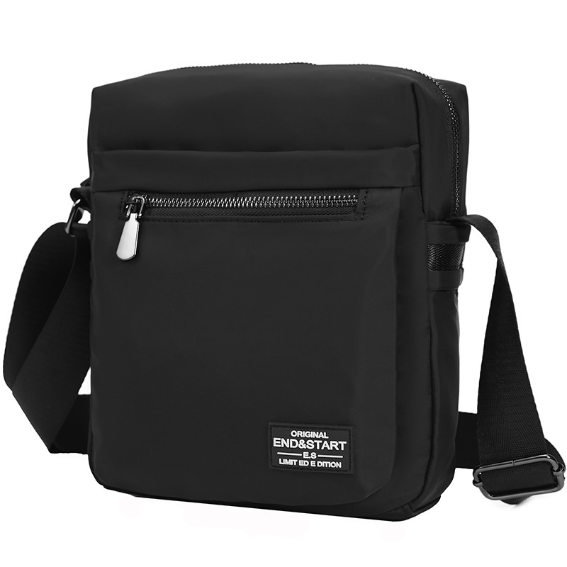 Men's Black Nylon Crossbody Bag - Everyday Messenger